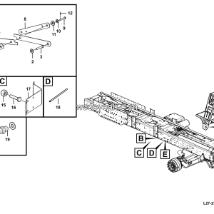 LGMG MT76 Mine Truck - The cab flip hydraulic assembly - L23-2713011390002