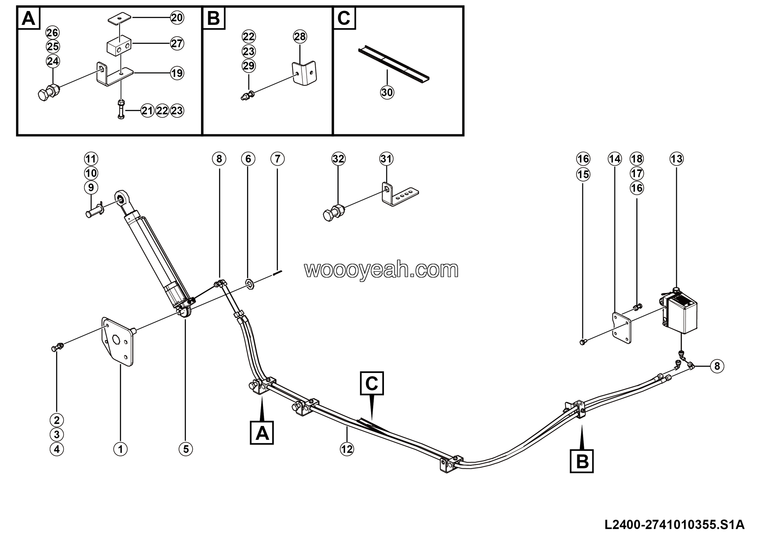 LGMG - 2025 - Cab tilt hyd assy - L2400-2741010355.S1A