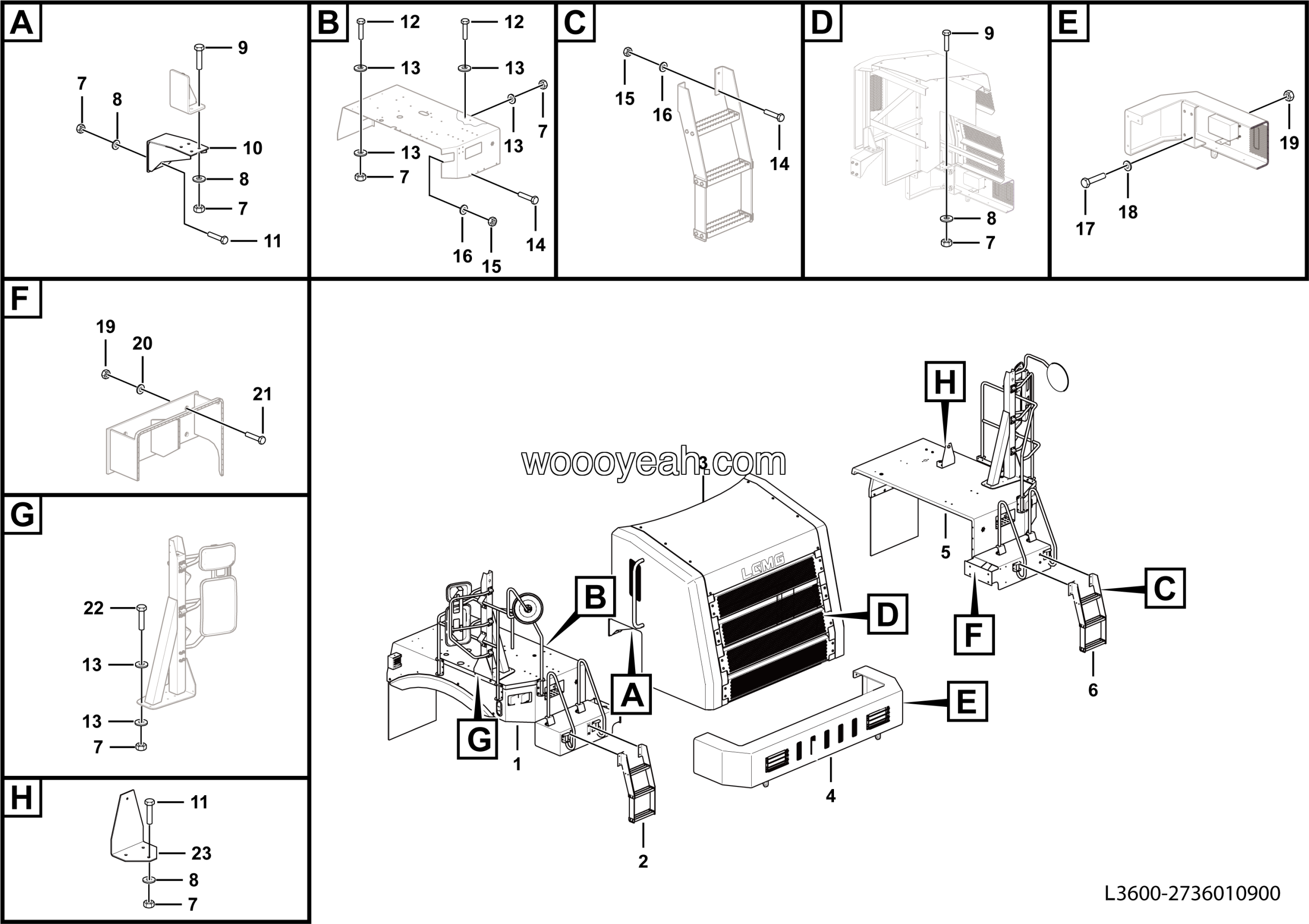 LGMG CMT106 Mine Truck - Covering assy - L3600-2736010900
