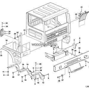 LGMG MT95G Mine Truck - Cover assembly - L3600-2736011261