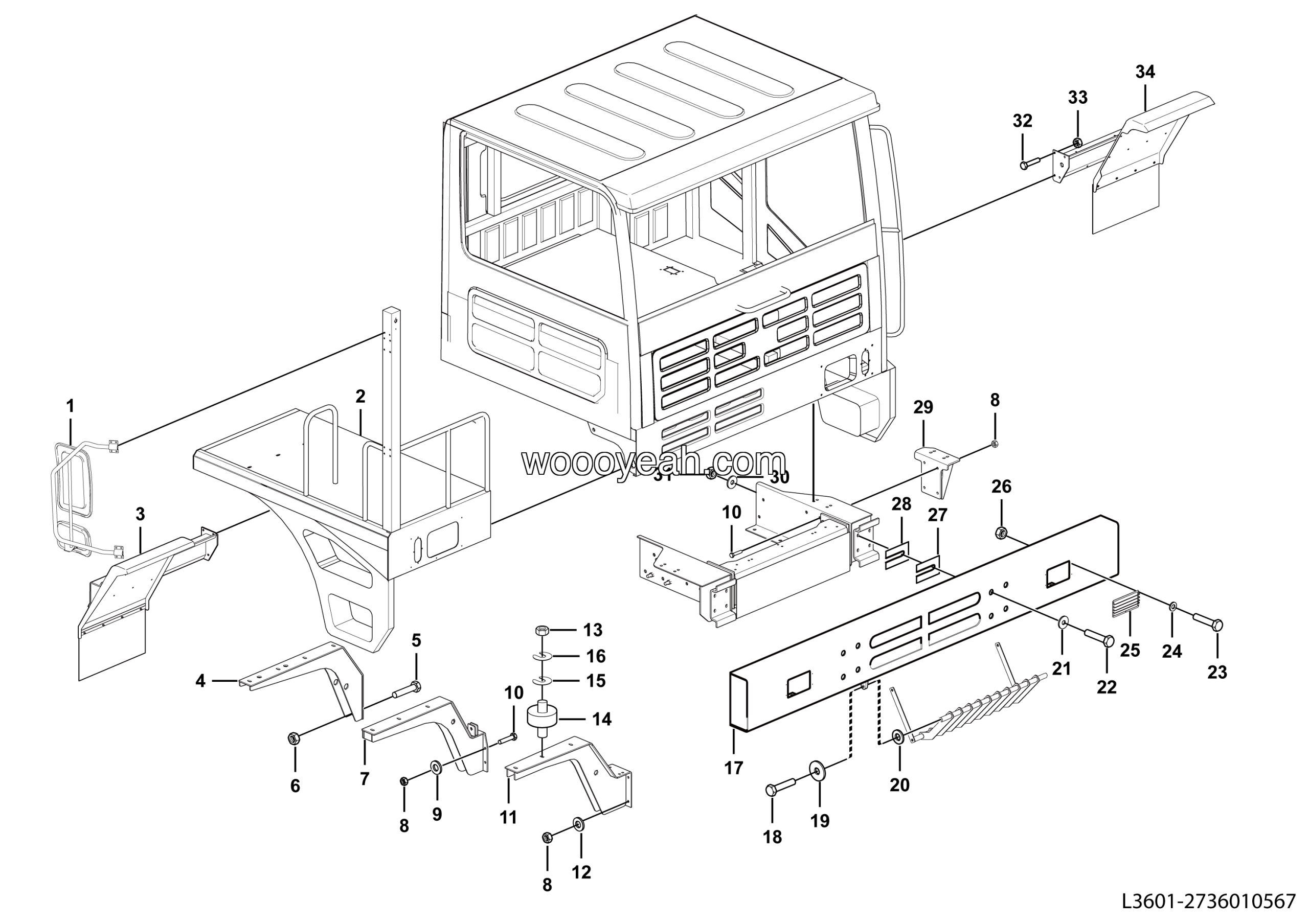 LGMG Off-Highway Dump Truck 2020 - Covering assy - L3601-2736010567