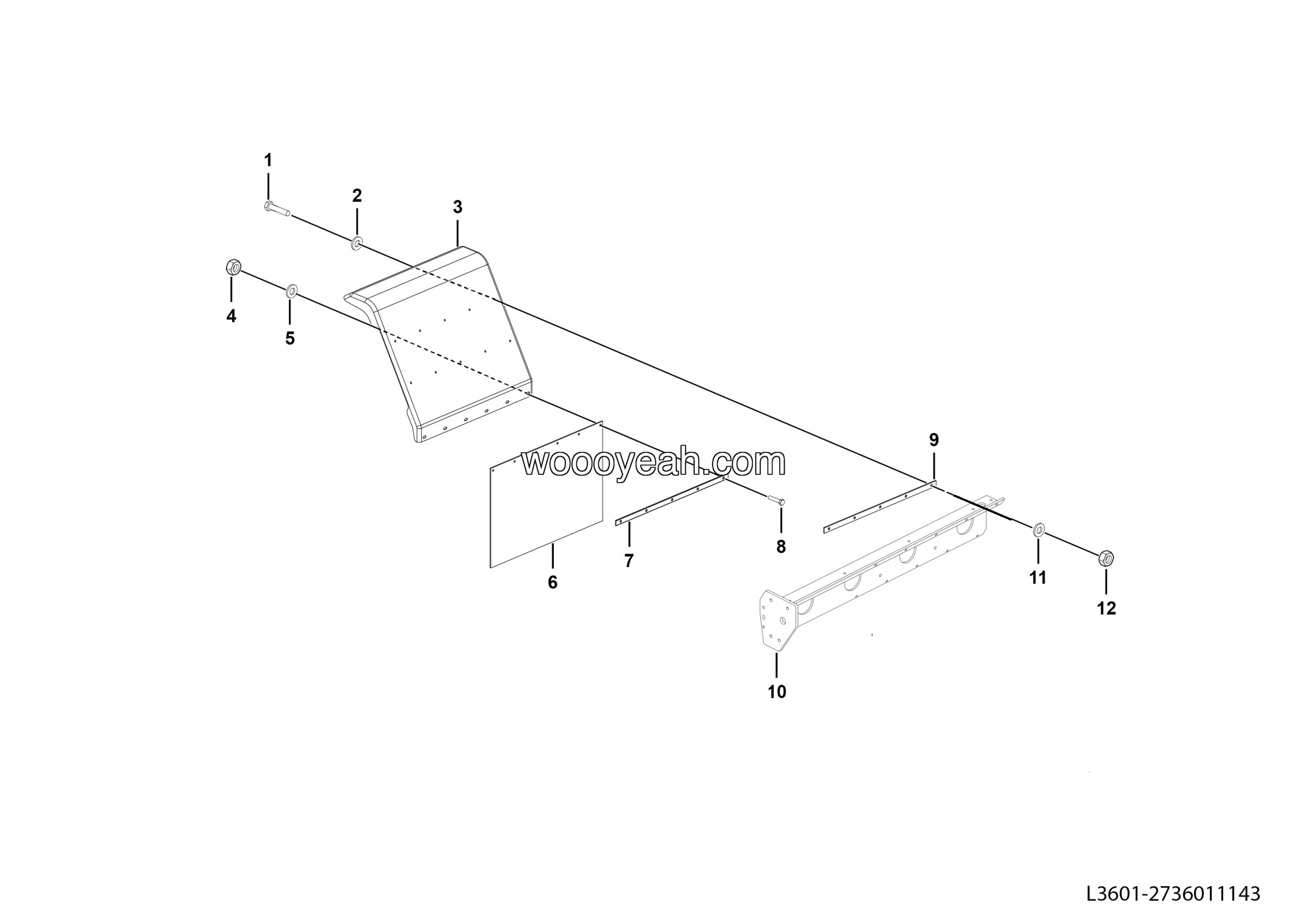 LGMG Off-Highway Dump Truck 2022 - Mudguard tile assy(RH) - L3601-2736011143.S3B