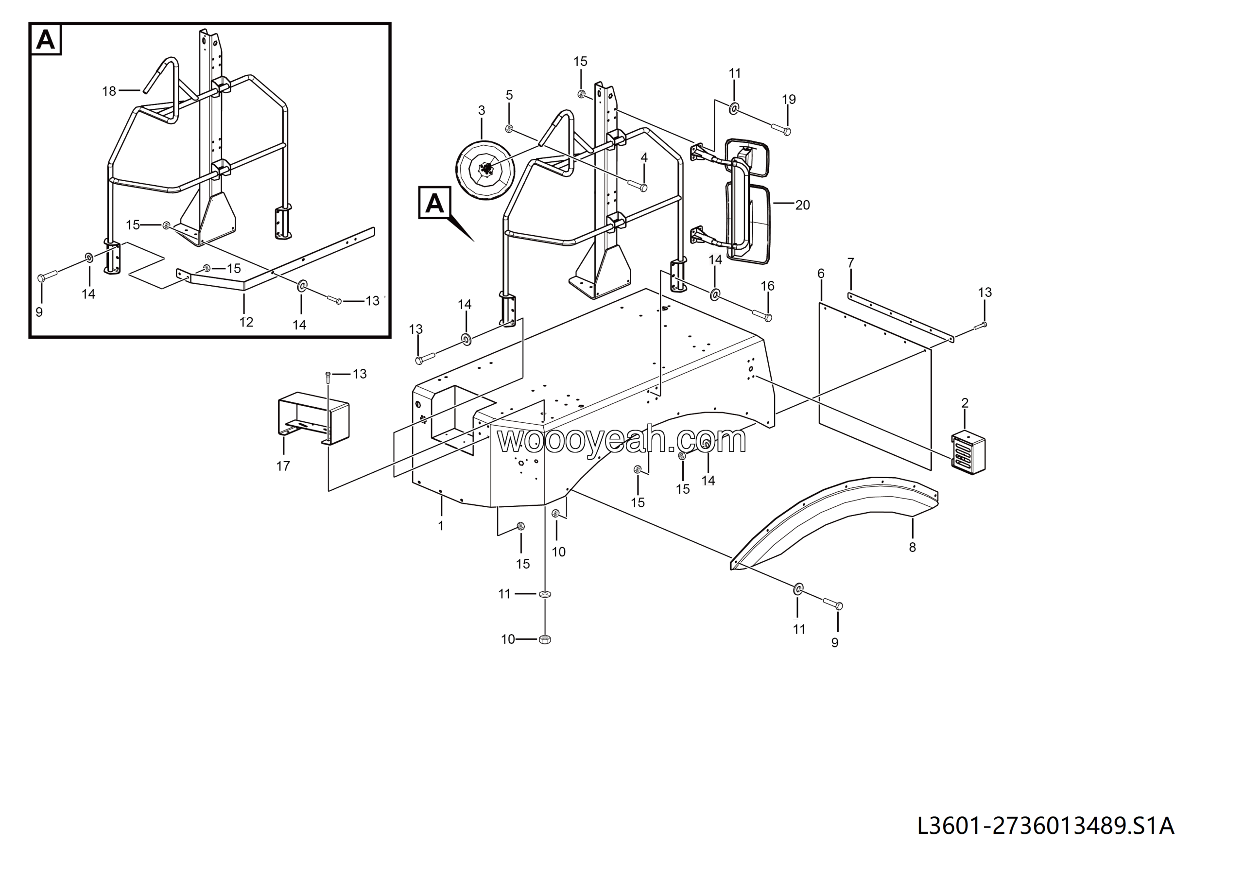 LGMG Off-Highway Dump Truck 2022 - Left platform assy - L3601-2736013489.S1A