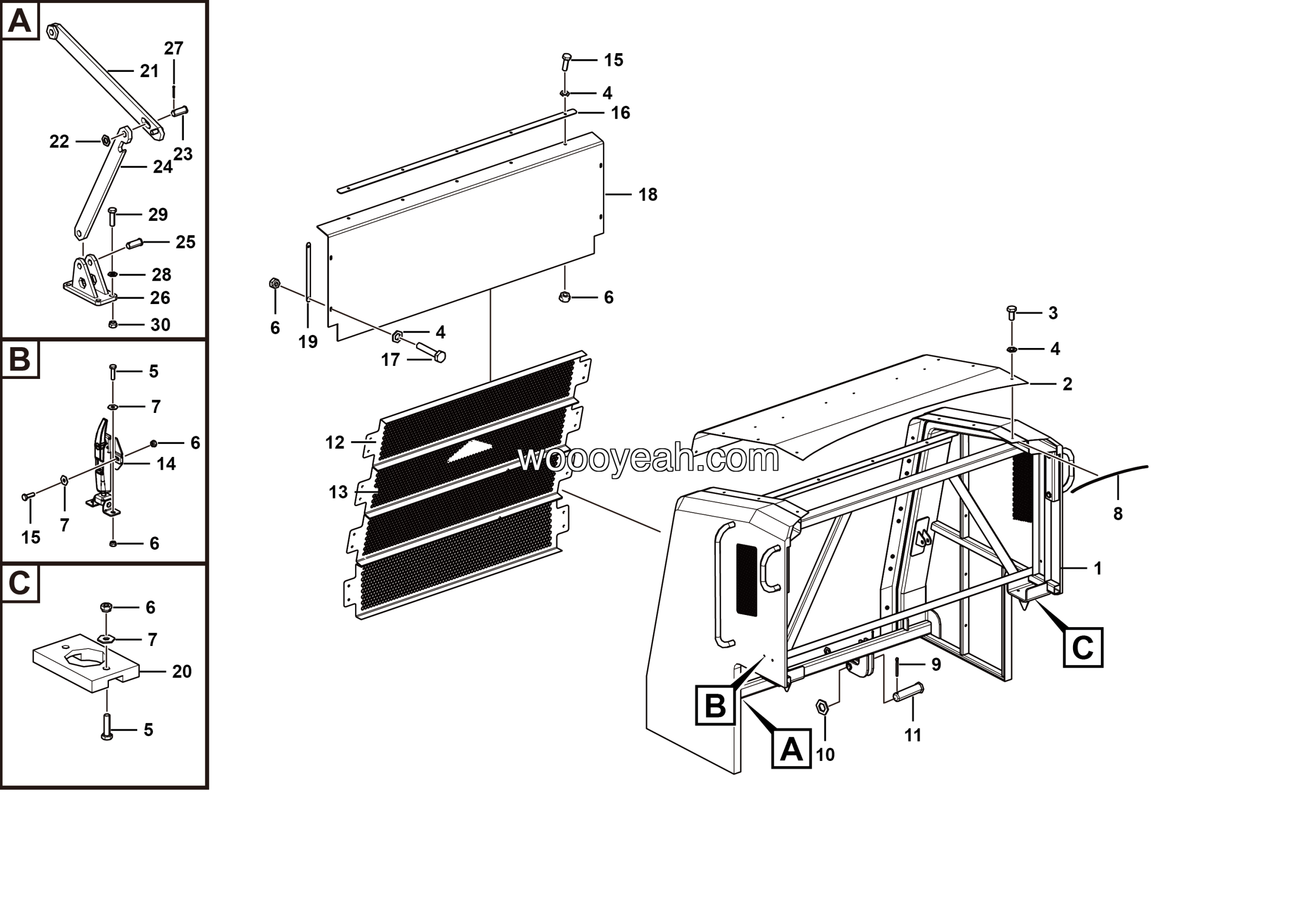 LGMG Off-Highway Dump Truck 2022 - Hood mounting assy - L3601-2736013510.S1A