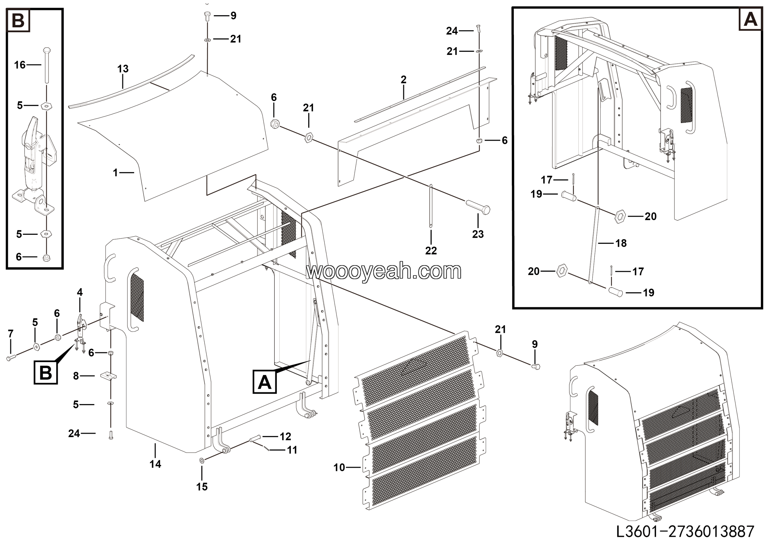 LGMG Off-Highway Dump Truck 2022 - Hood mounting assy - L3601-2736013887