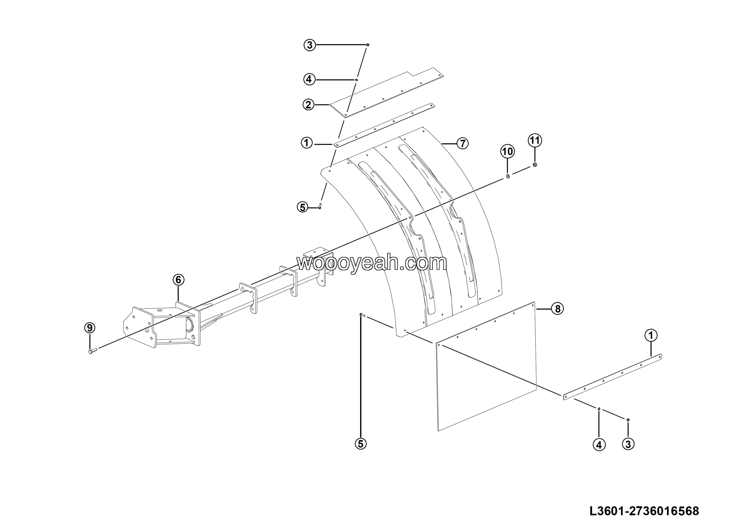 LGMG Off-Highway Dump Truck 2024 - Right mudflap assy - L3601-2736016568