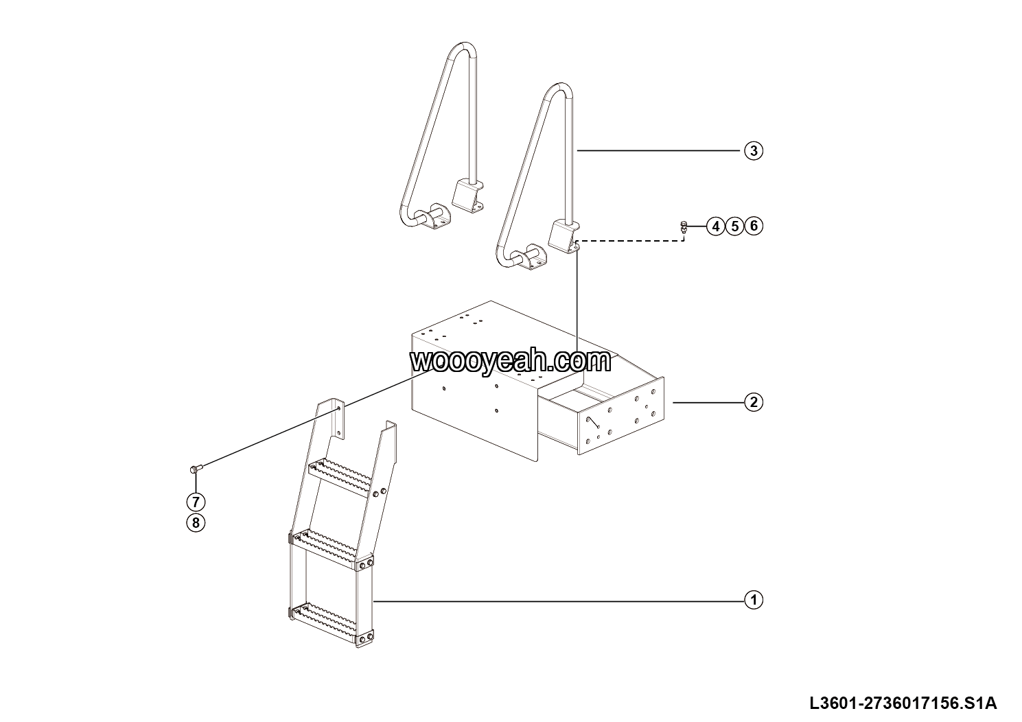 LGMG Off-Highway Dump Truck 2024 - Right ladder assy - L3601-2736017156.S1A