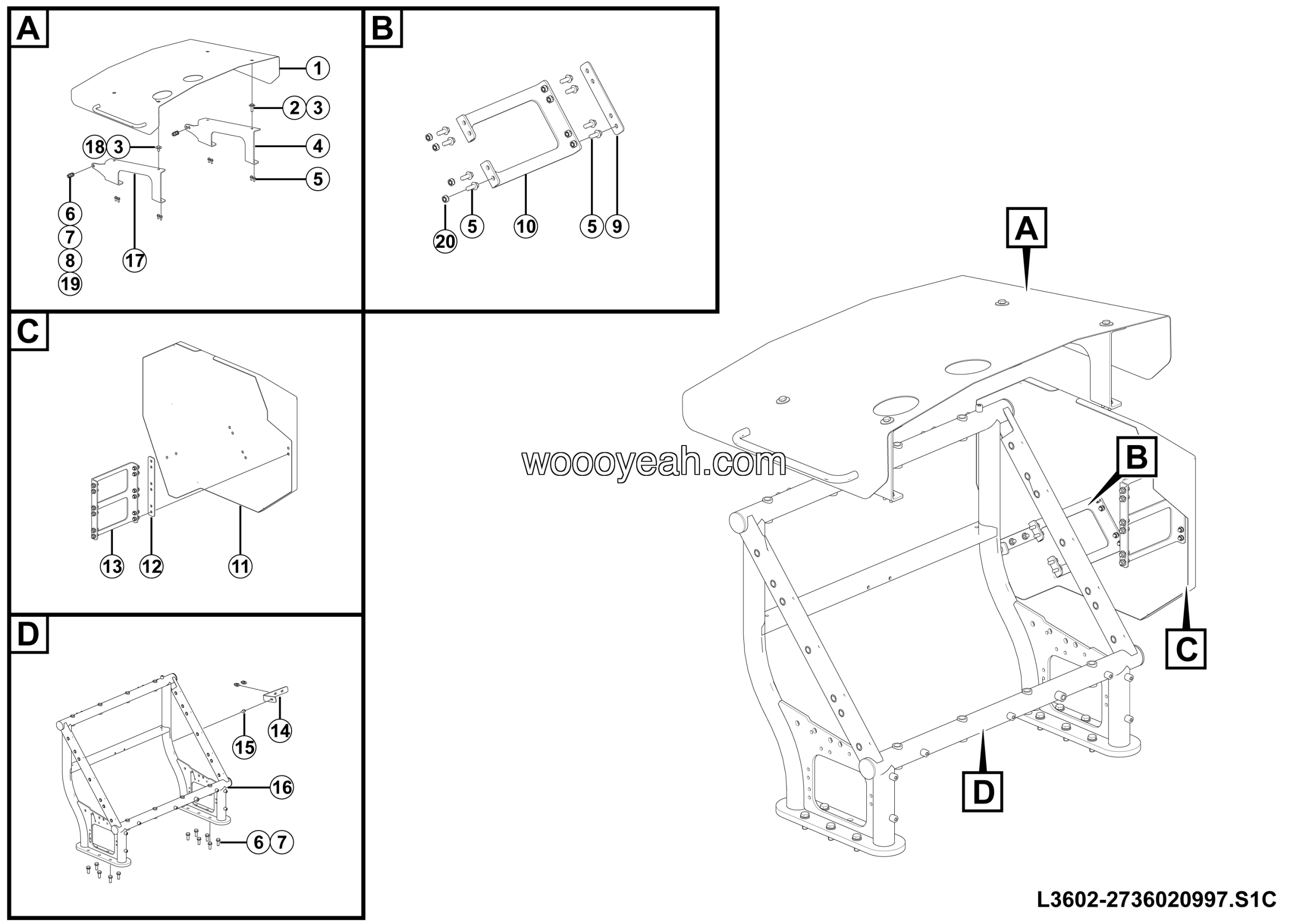 LGMG AT40 2025 - Hyd oil tank protection assy - L3602-2736020997.S1C
