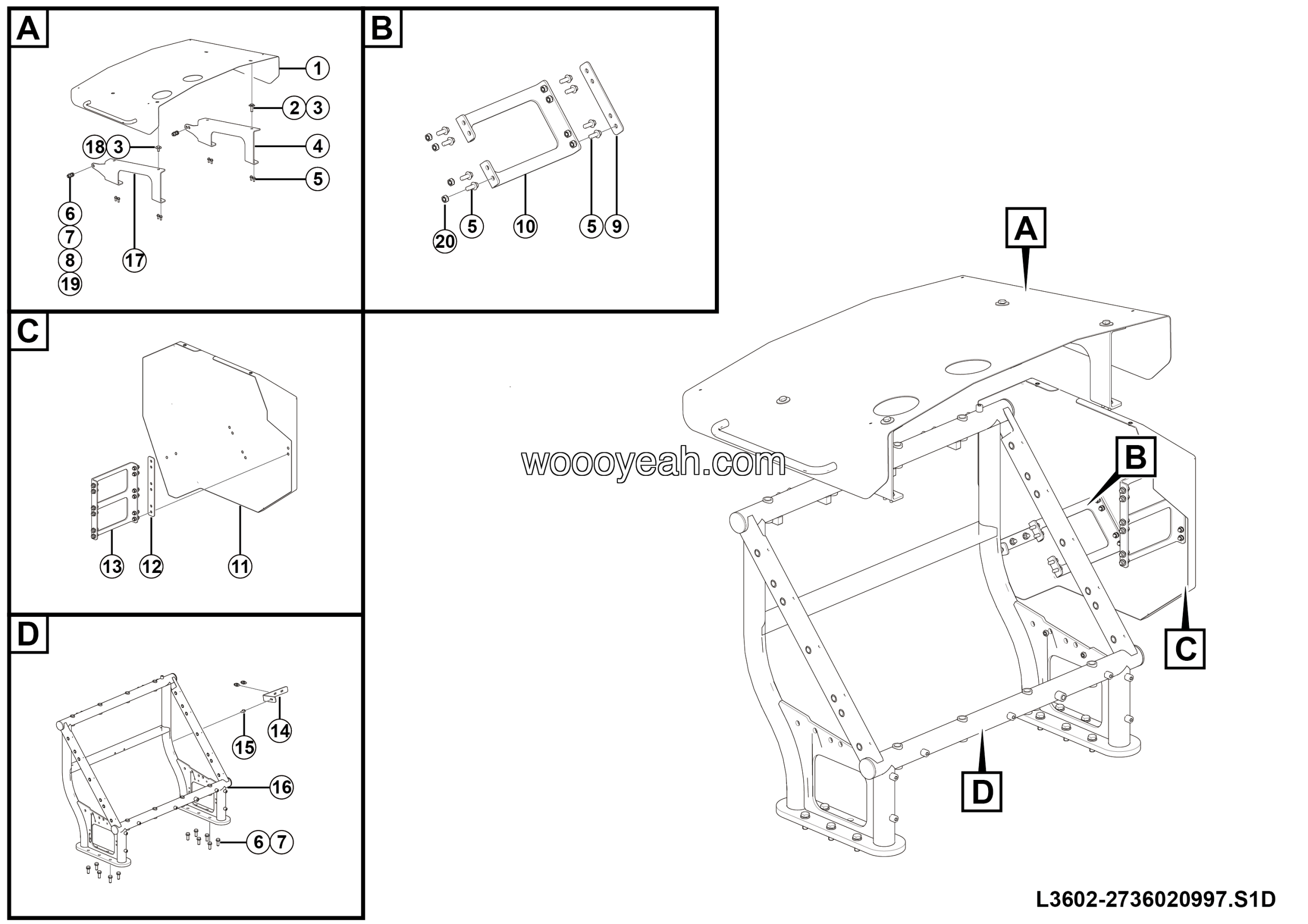 LGMG AT40 2025 - Hyd oil tank protection assy - L3602-2736020997.S1D