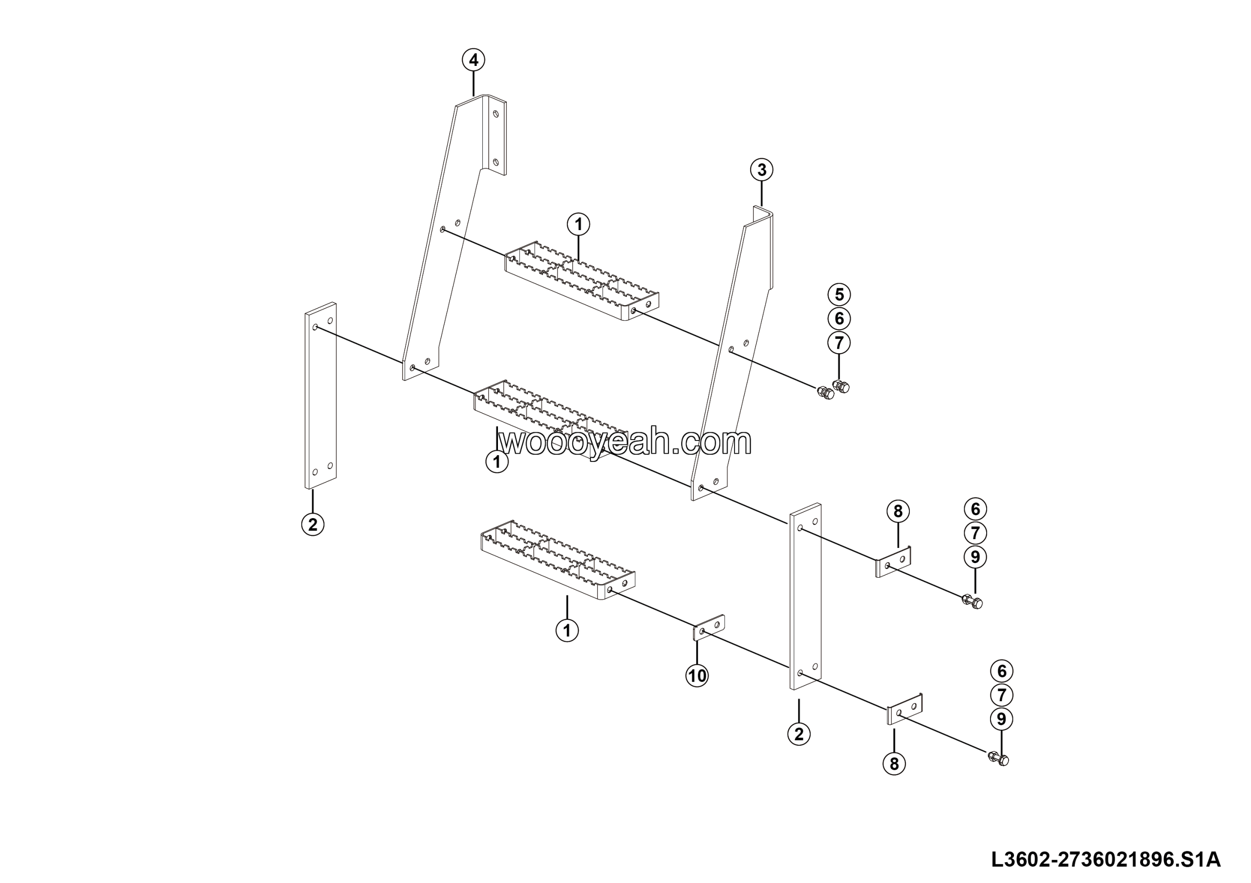LGMG CMT106 2025 - Flexible ladder assy - L3602-2736021896.S1A