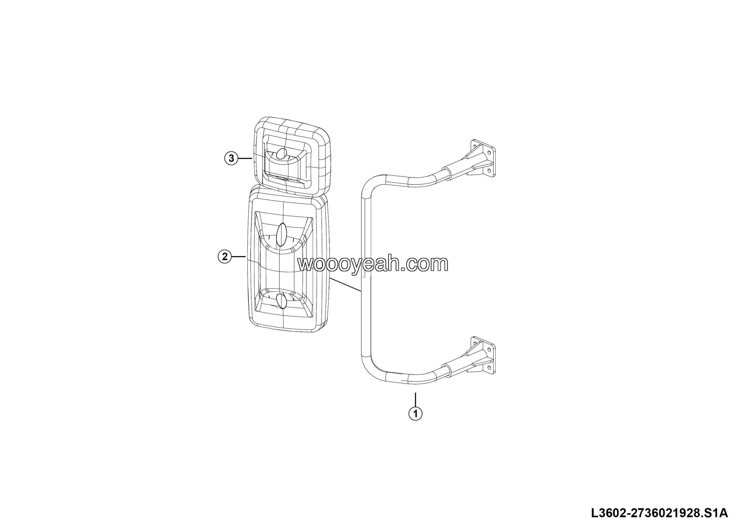 LGMG RTH100 2025 - Rh rearview mirror installation - L3602-2736021928.S1A