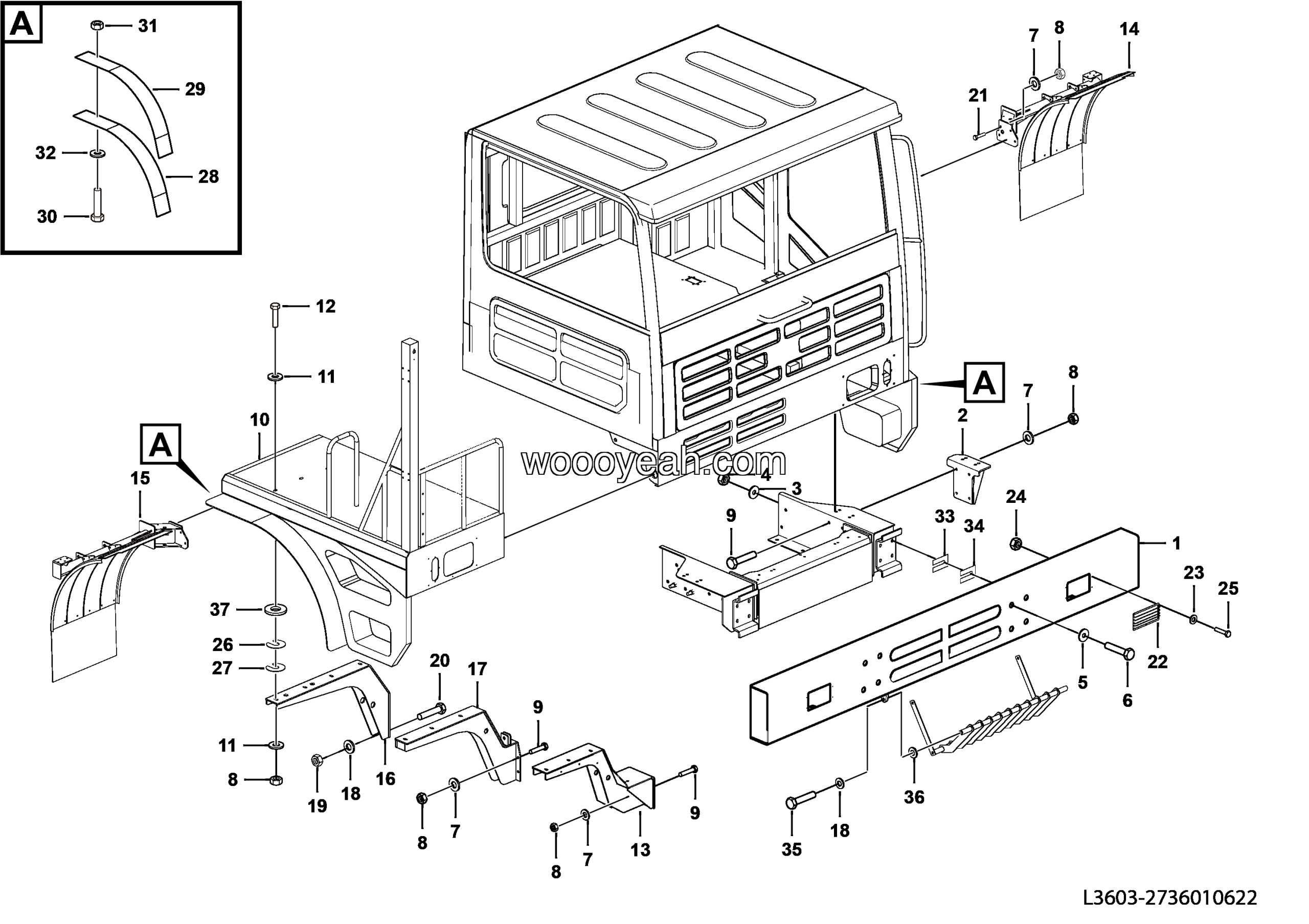 LGMG Off-Highway Dump Truck 2020 - Covering assy - L3603-2736010662
