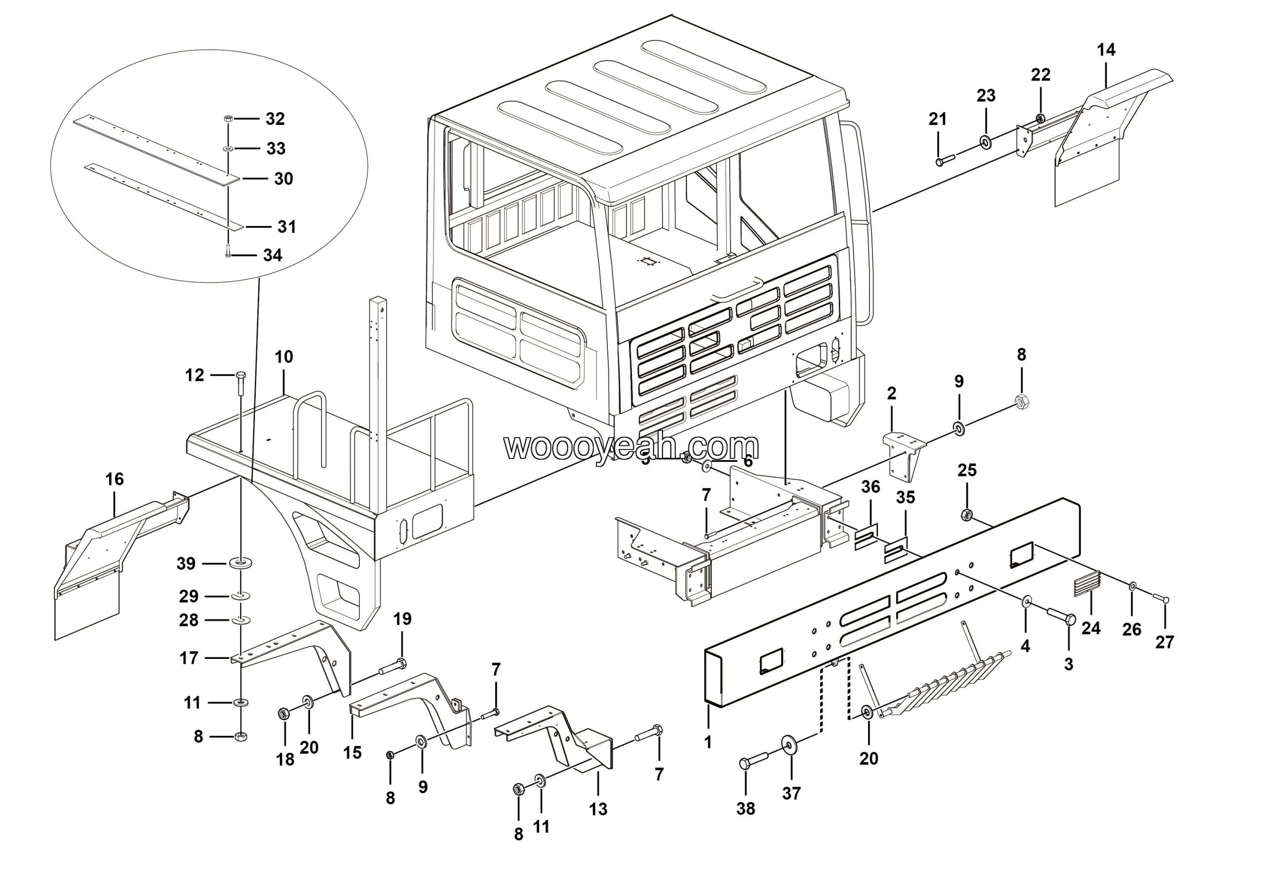 LGMG MT86H Mine Truck - Covering assy - L3609-2736010567