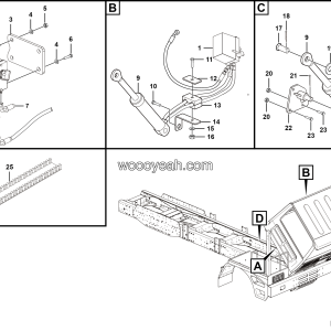 LGMG MT95H Mine Truck - Cab fliping hydraulic assy - L4101-2741010080