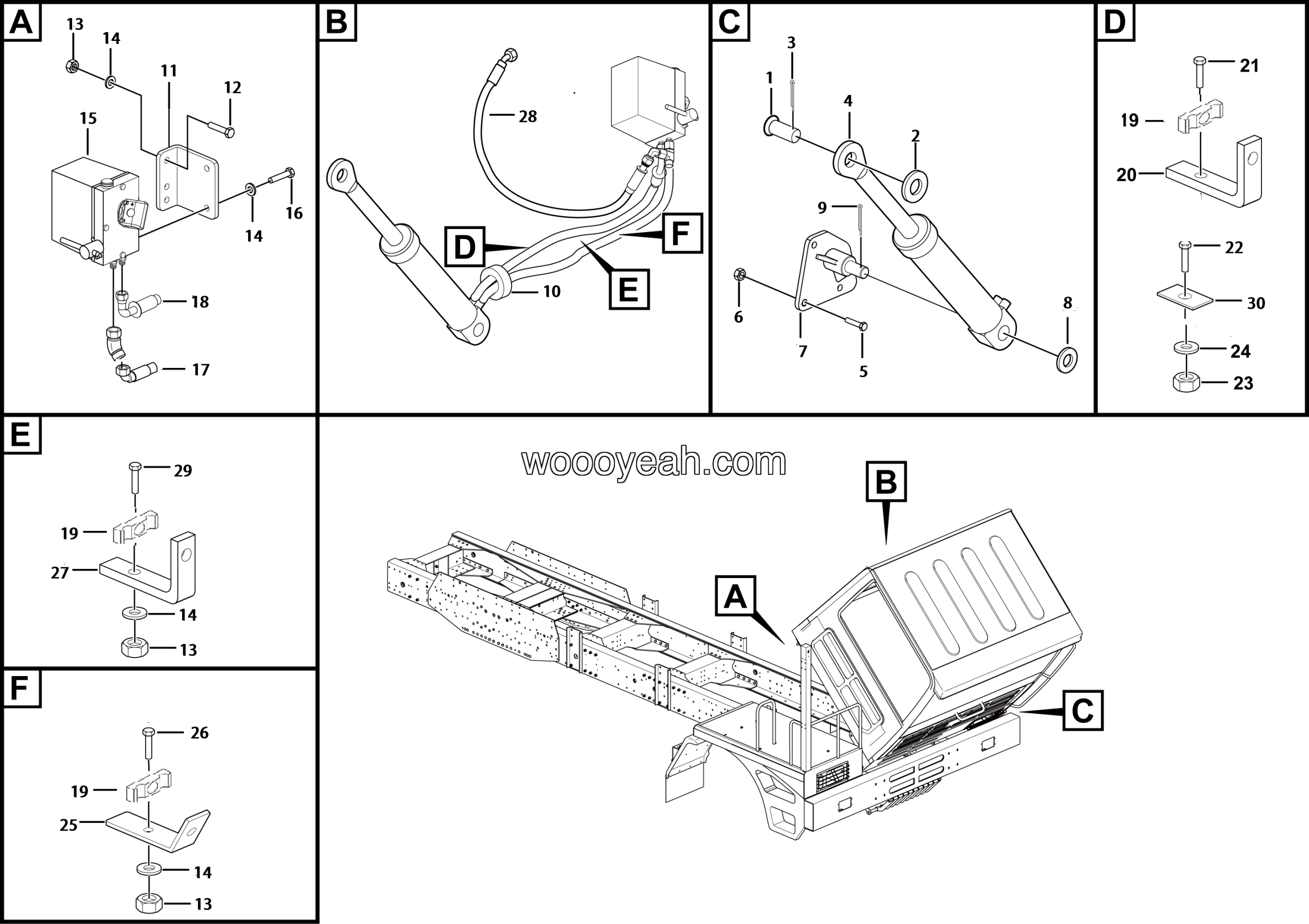 LGMG Off-Highway Dump Truck 2022 - Cab fliping hydraulic assy - L4101-2741010146.S1B