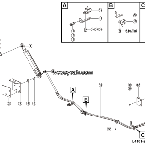 LGMG MT50 2025 - Cab tilting hyd assy - L4101-2741010306.S1B