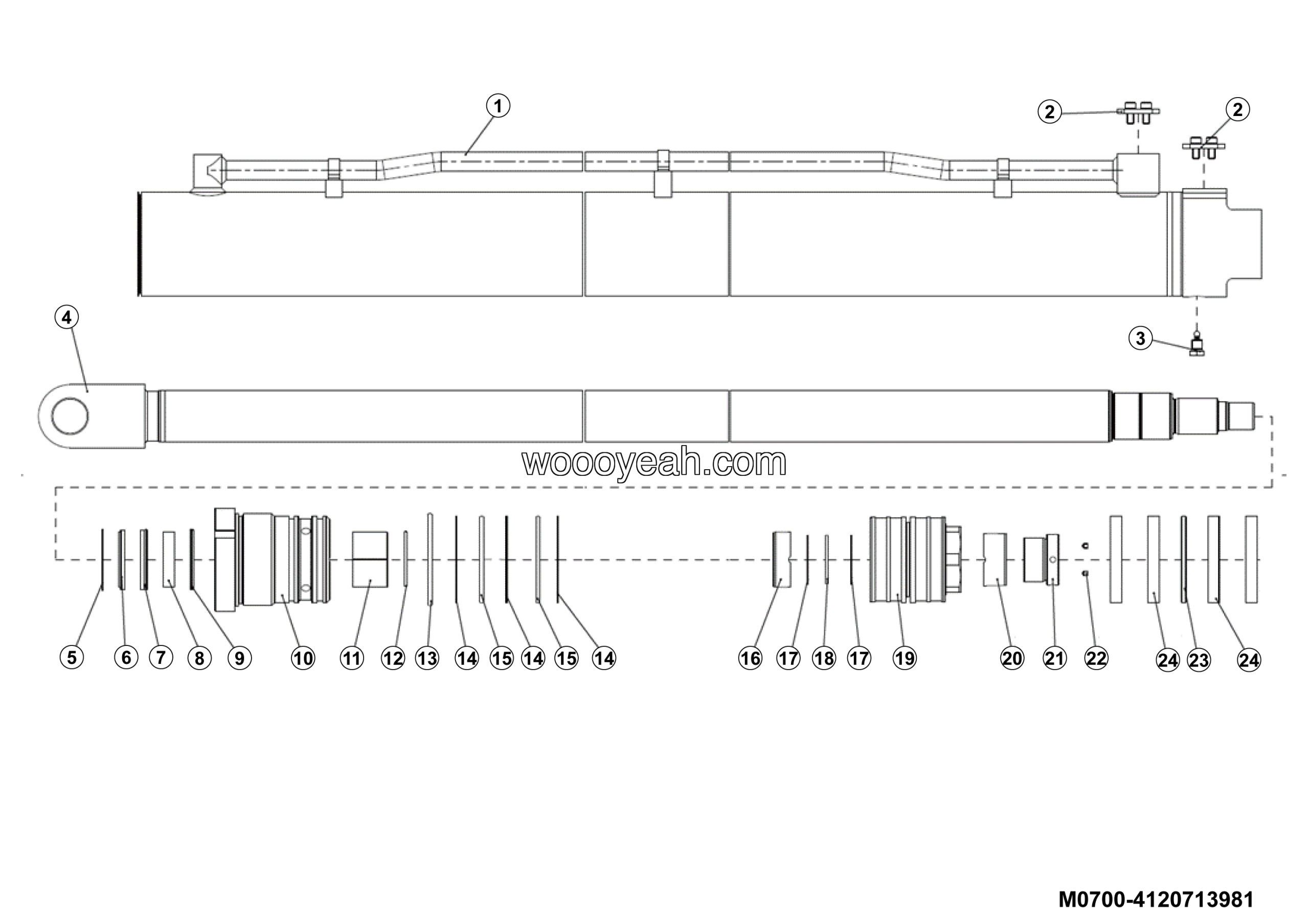 LGMG AT40 2025 - Hoist cylinder 150*90*2500-3215 - M0700-4120713981