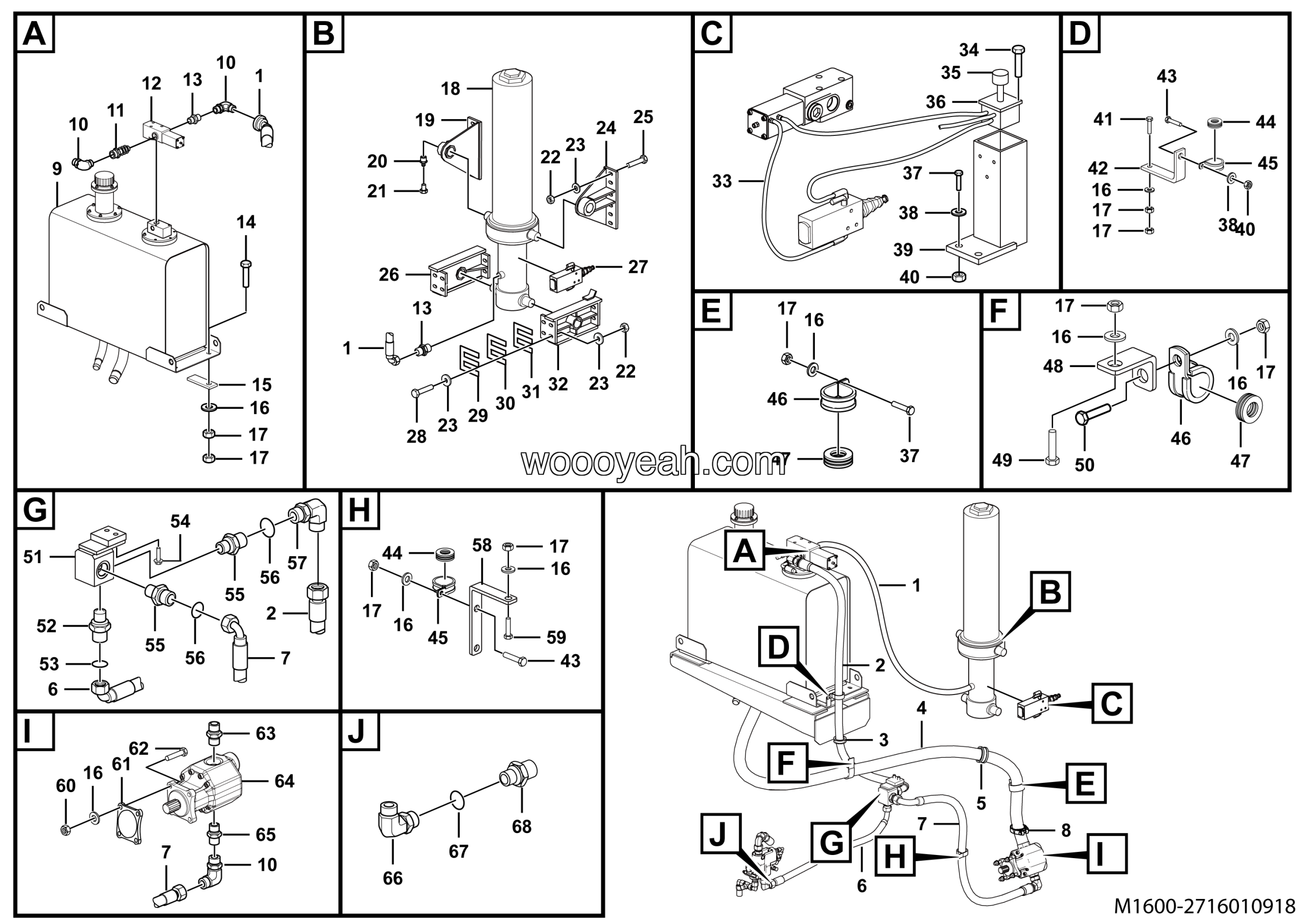 LGMG MT76 Mine Truck - Hydraulic lifting assembly - M1600-2716010918