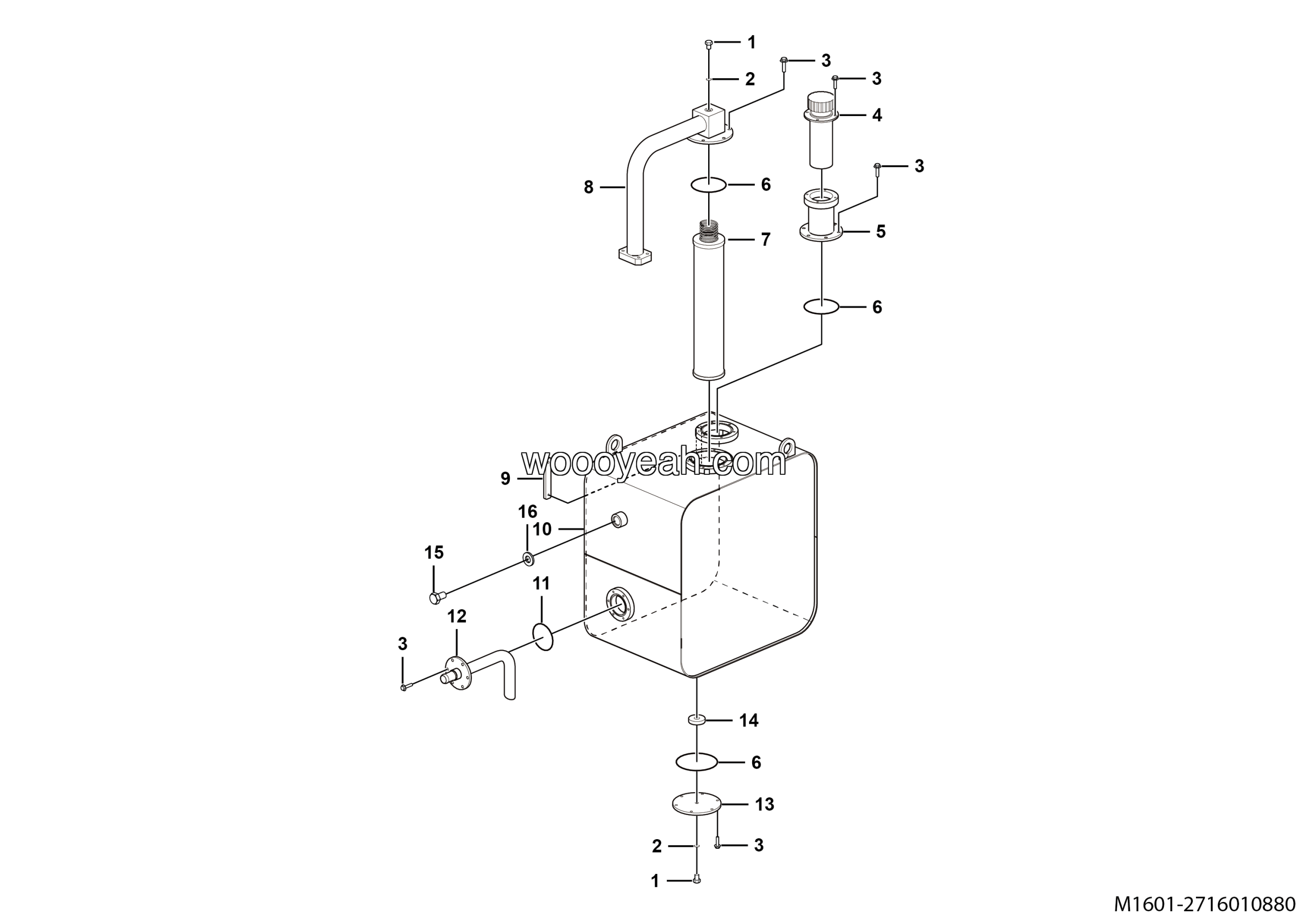 LGMG MT86D Mine Truck - Hydraulic oil tank assy - M1601-2716010880