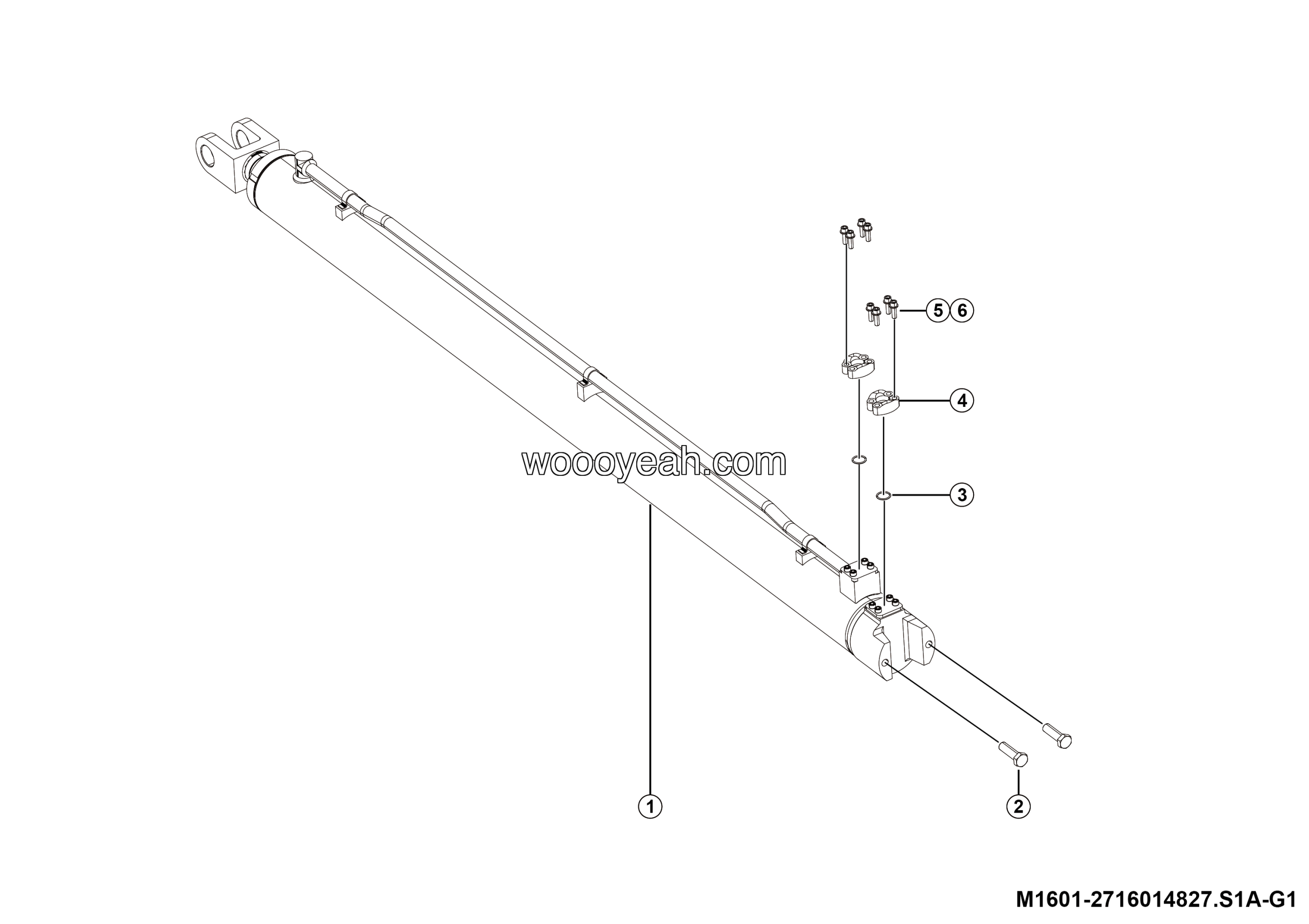 LGMG AT40 2025 - Hoist cylinder assy - M1601-2716014827.S1A-G1