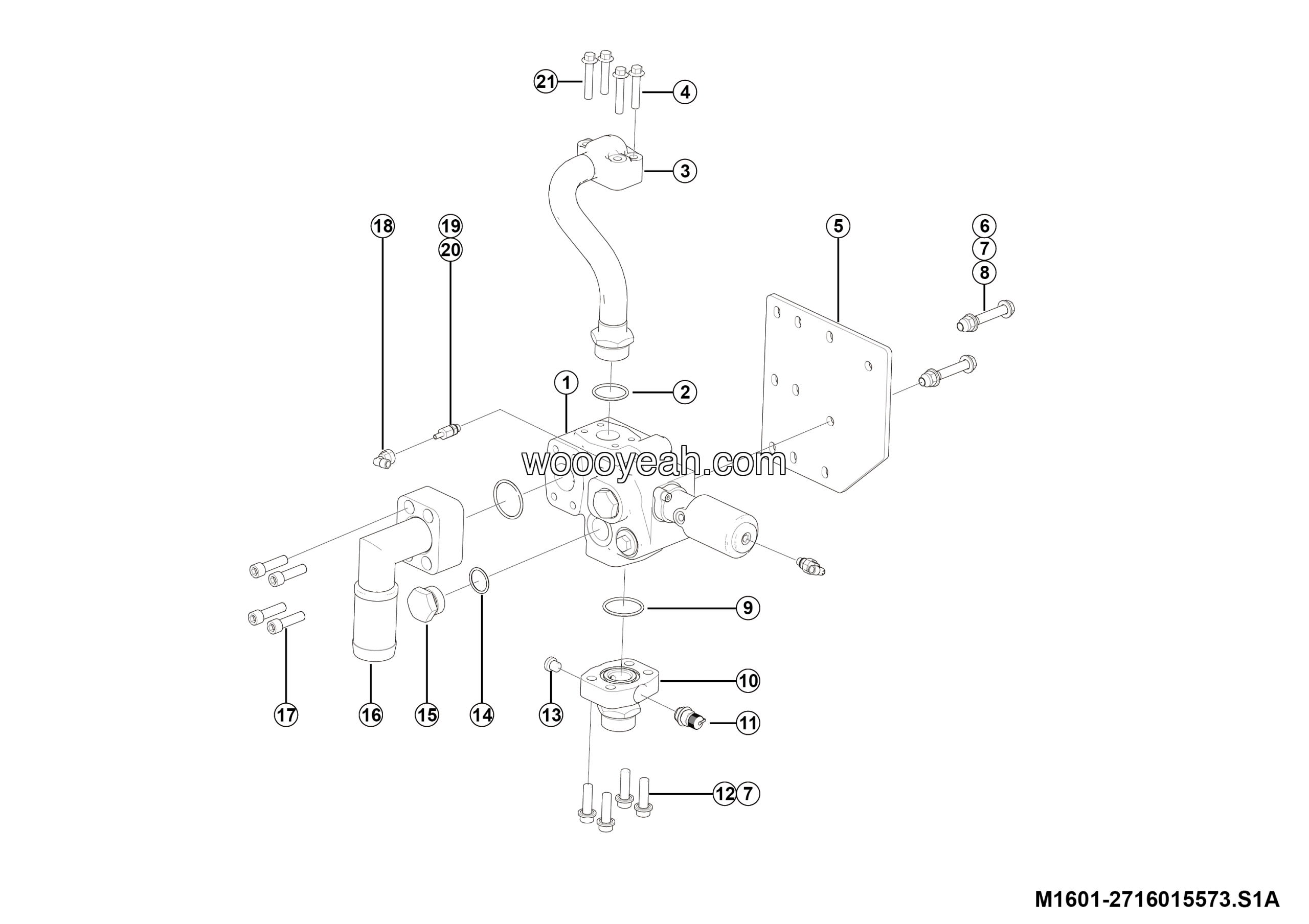 LGMG Mine Truck 2026 - Hoist valve assy - M1601-2716015573.S1A