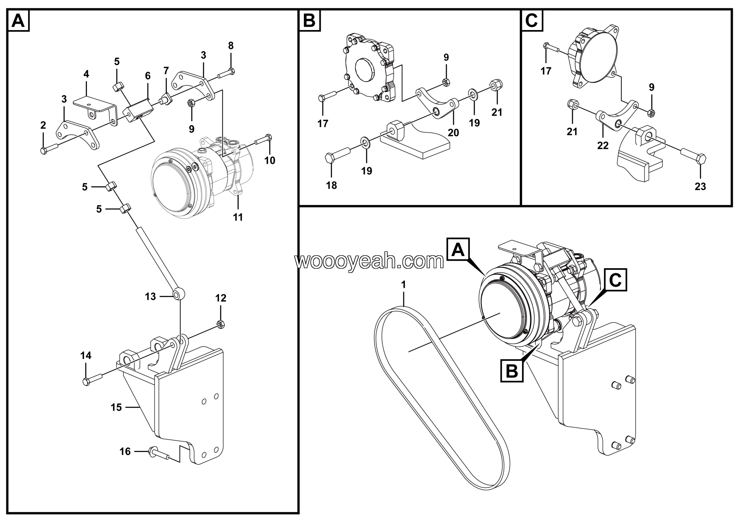 LGMG Off-Highway Dump Truck 2023 - Installation assy of air compressor - N2100-2721010428